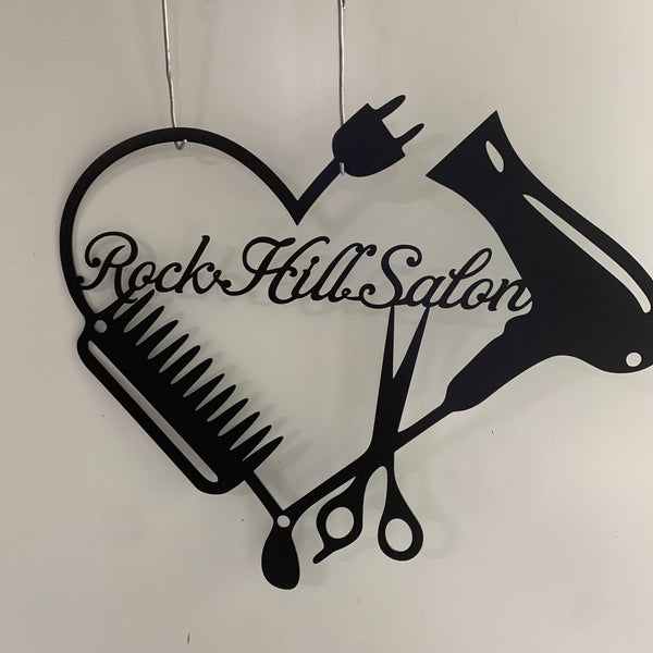 Custom Hair Salon Metal Wall Art, Personalized Shop Haircut Metal Name Sign, Hair Salon Metal Sign,salon Metal Wall Decor