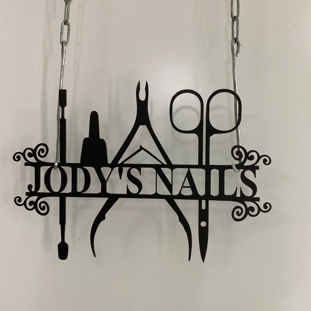 Custom Nail Salon Metal Name Sign, Personalized Nail Salon Monogram Metal Wall Decor, Beauty Salon Spa Metal Wall Sign Decor