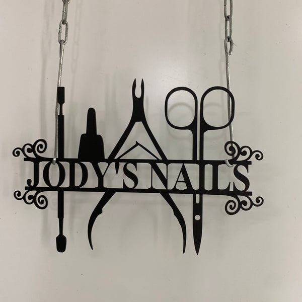 Custom Nail Salon Metal Name Sign, Personalized Nail Salon Monogram Metal Wall Decor, Beauty Salon Spa Metal Wall Sign Decor
