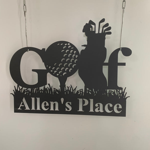 Custom Gofling Metal Wall Art, Personalized Golfer Name Metal Wall Sign, Golf Playground Metal Name Sign, 19th Hole Golf Club Metal Sign
