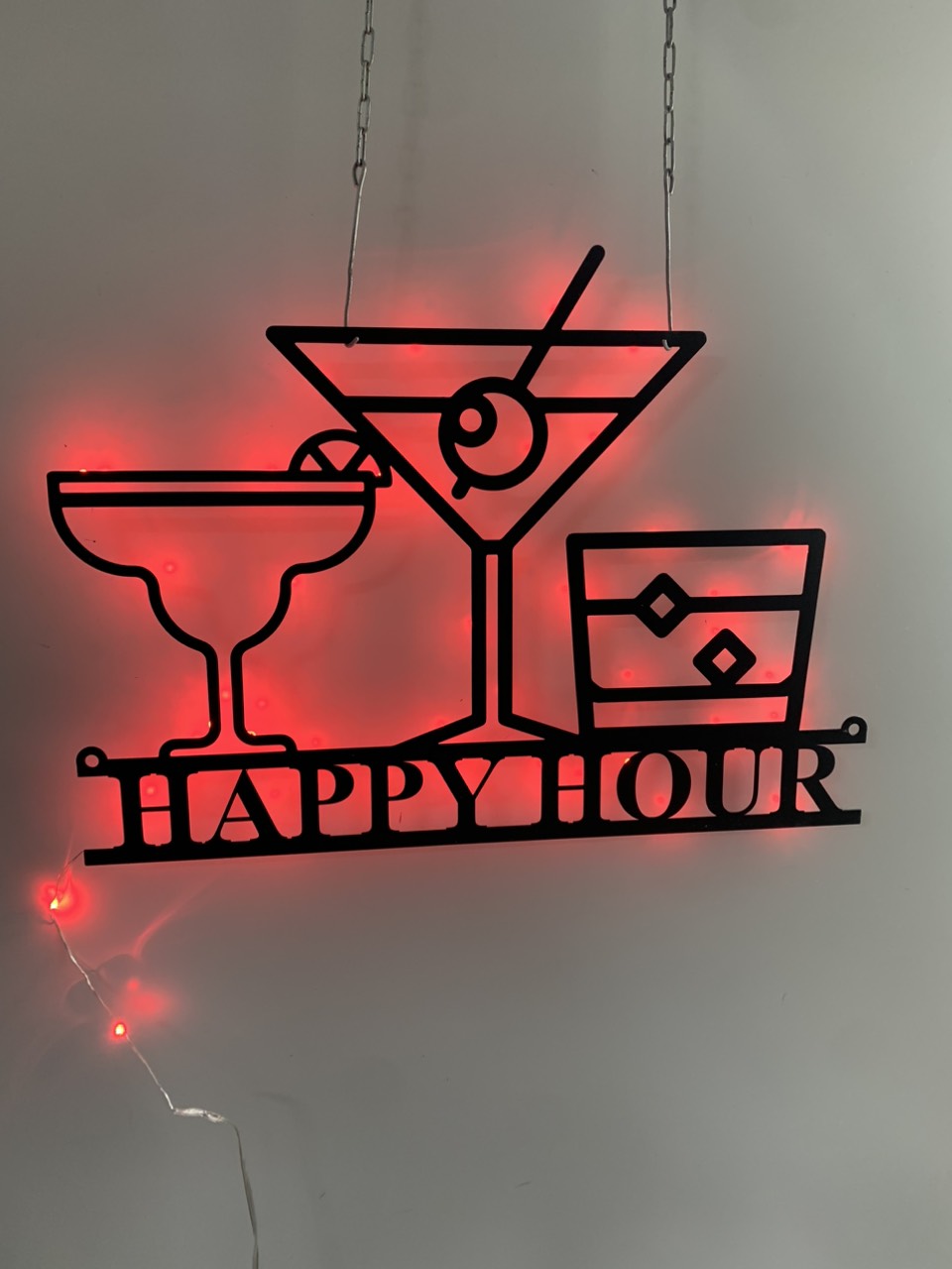Custom Metal Cocktail Bar Sign With Led Lights, Personalized Bar Theme Cocktail Metal Name Sign, Custom Drinks Metal Wall Art Decor