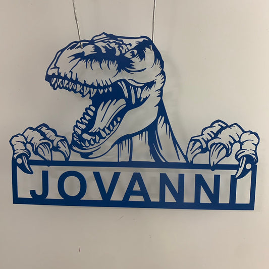 Personalized Tyrannosaurus Dinosaur Metal Wall Art, Custom Tyrannosaurus Dinosaur Metal Name Sign, T Rex Metal Wall Kid Room Sign, T Rex Wall Hanging