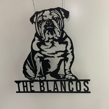 Custom English Bulldog Metal Sign Art, Personalized English Bulldog Metal Name Sign, Bulldog Dog Lovers Metal Wall Art