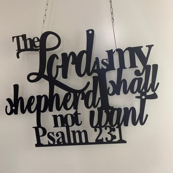The Lord Is My Shepherd I Shall Not Want Metal Wall Art, Metal Psalm 23:1 Bible Verse Wall Sign, Religious Christian Metal Wall Hanging Decor