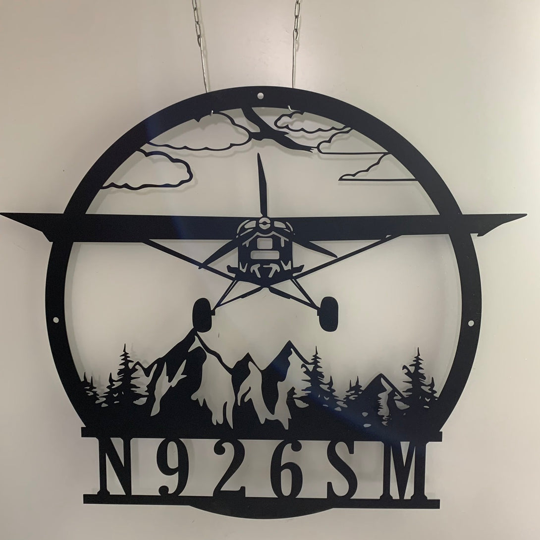 Custom Aircraft Metal Wall Art, Personalized Airplane Pilot Metal Name Sign, Airplane Hangar Man Cave Metal Sign, Aviation Metal Wall Sign