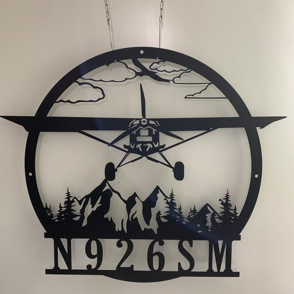 Custom Aircraft Metal Wall Art, Personalized Airplane Pilot Metal Name Sign, Airplane Hangar Man Cave Metal Sign, Aviation Metal Wall Sign