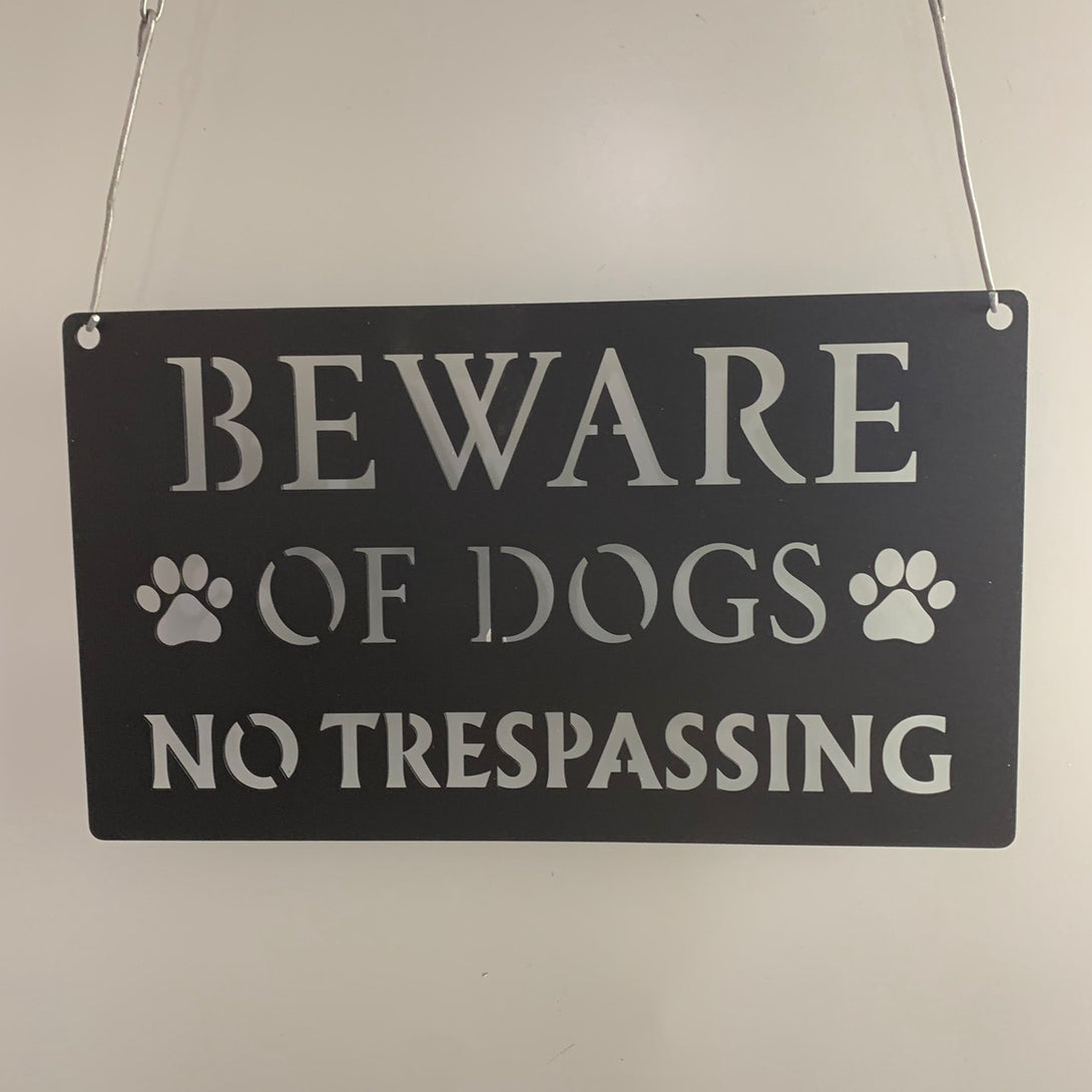 Beware Of Dog No Trespassing Metal Sign Decor, Warning Gate Plaque, Beware Of Dog Metal Art, Warning Dog Metal Sign, Dog Gate Sign
