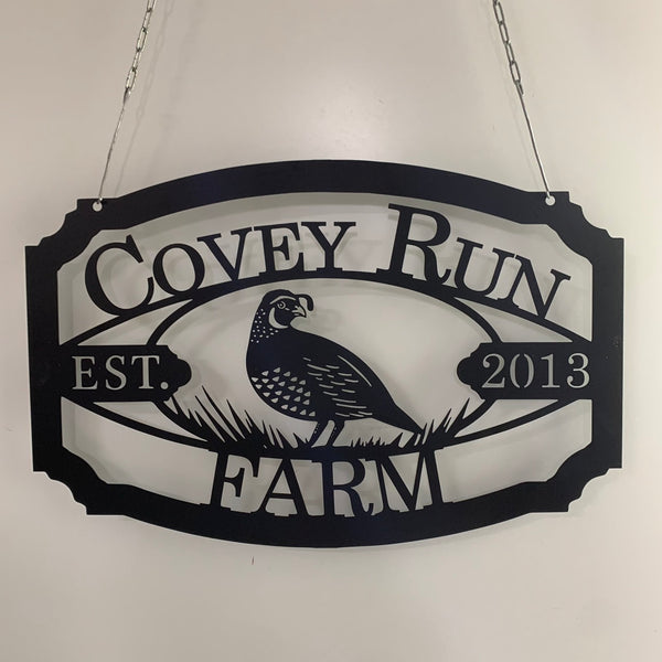 Custom Quail Bird Metal Wall Art, Personalized Quail Bird Metal Name Sign, Metal Quail Sign Custom With Name And Date, Bird Metal Farm Sign