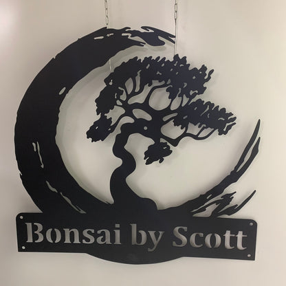 Custom Bonsai Tree Metal Wall Art, Personalized Bonsai Tree Metal Name Sign, Bonsai Tree Metal Home Decor, Custom Bonsai Tree Wall Sign Decor