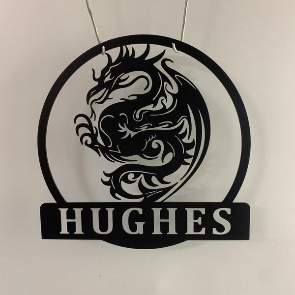 Custom Mythology Dragon Metal Name Sign, Personalized Dragon Metal Wall Art, Metal Dragon Name House Sign, Custom Dragon Tattoo Wall Art