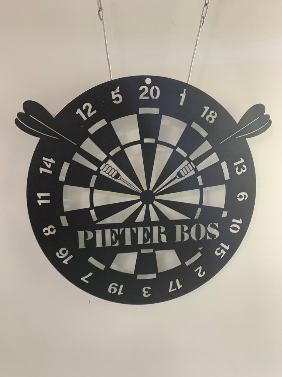 Personalized Dartboard Monogram Metal Wall Art, Darts Game Zone Metal Wall Sign, Custom Darts Player Metal Name Sign, Darts Sport Metal Wall Decor