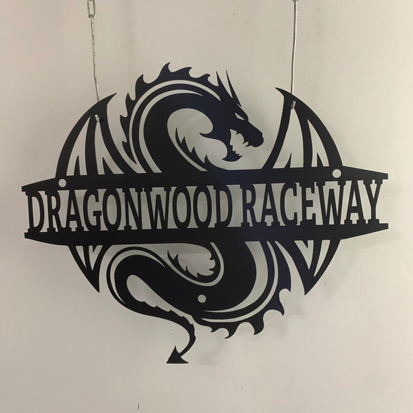 Custom Mythology Black Dragon Metal Sign, Personalized Dragon Metal Wall Art, Metal Dragon Name House Sign, Custom Dragon Tattoo Wall Art
