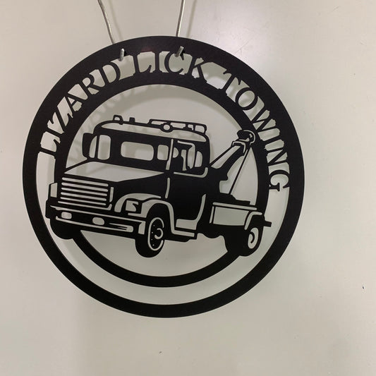 Personalized Tow Truck Metal Wall Art, Custom Towing Truck Monogram Metal Sign, Tow Truck Driver Metal Name Sign, Tow Truck Man Cave Wall Sign