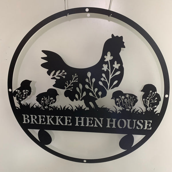 Customize Hen House Metal Sign, Personalized Chicken Coop Metal Farm Sign, Poultry Barn House Metal Farm Sign, Chicken Farm Metal Decor