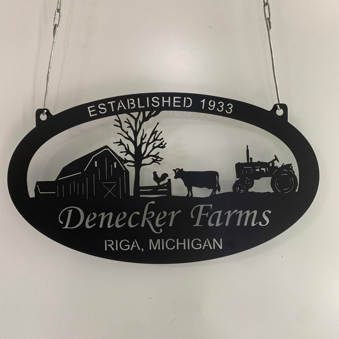 Custom Farm Animal Metal Wall Sign, Personalized Animals Farmhouse Metal Sign, Metal Farm Truck Name Sign, Cattle Cow Chicken Metal Farm Decor