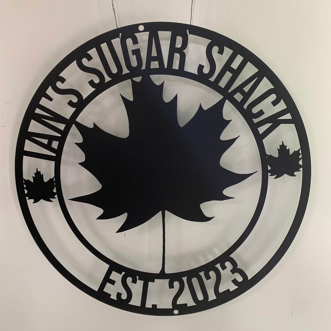 Custom Maple Leaf Monogram Metal Wall Art, Personalized Family Name Metal Sign, Canada Leaf Cottage Wall Sign, Maple Leaf Metal Name Sign