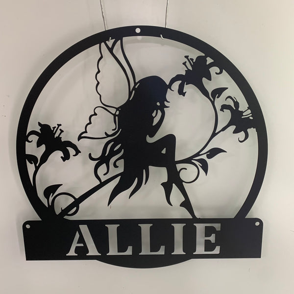 Custom Fairy Metal Wall Art, Personalized Fairy Metal Name Sign, Fairy Laser Cut Metal Sign, Fairy Garden Metal Wall Hanging Kids Room Sign