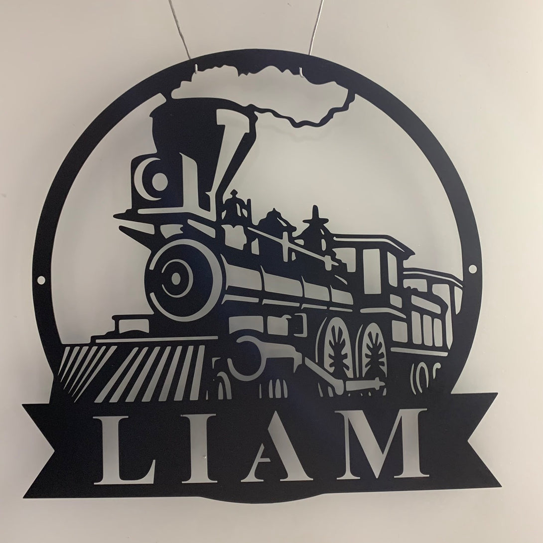 Personalized Train Metal Wall Sign, Custom Train Metal Wall Decor, Train Railroad Man Cave Metal Sign, Railway Train Station Metal Wall Art