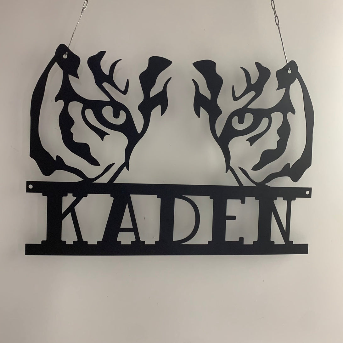 Eye Of The Tiger Metal Wall Art, Custom Tiger Eyes Metal Name Sign, Personalized Name Tiger Metal Wall Art, Tiger Wild Animal Metal Wall Decor