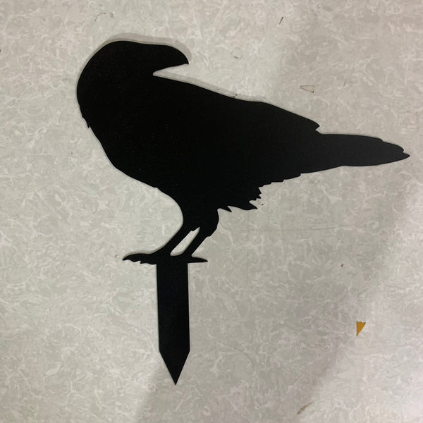 Ravens Metal Garden Decor, Raven Halloween House Yard Stake, Black Crow Metal Stake, Raven Metal Sign Outdoor Metal Porch Decor