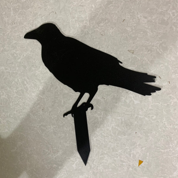 Ravens Metal Garden Decor, Raven Halloween House Yard Stake, Black Crow Metal Stake, Raven Metal Sign Outdoor Metal Porch Decor
