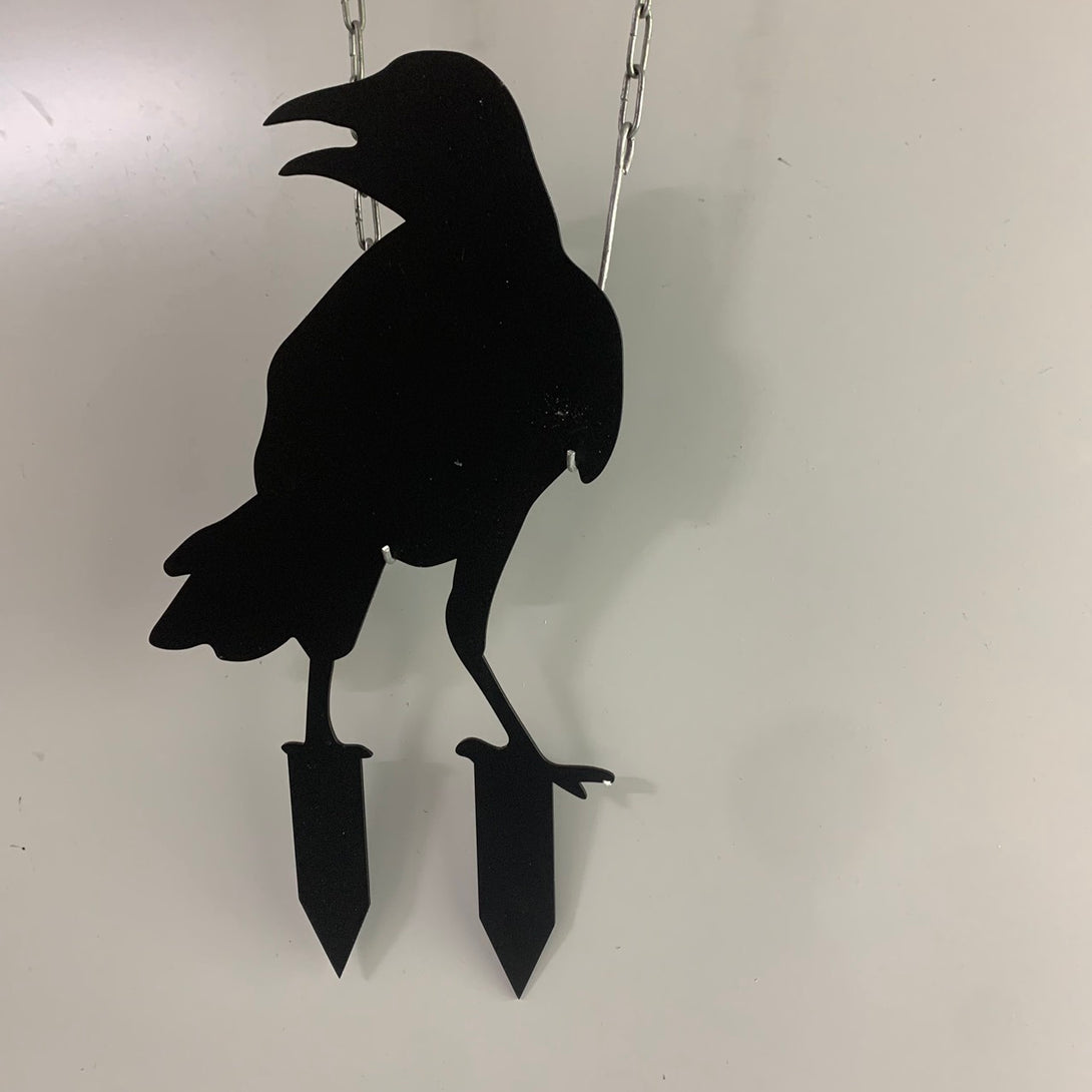 Ravens Metal Garden Decor, Raven Halloween House Yard Stake, Black Crow Metal Stake, Raven Metal Sign Outdoor Metal Porch Decor