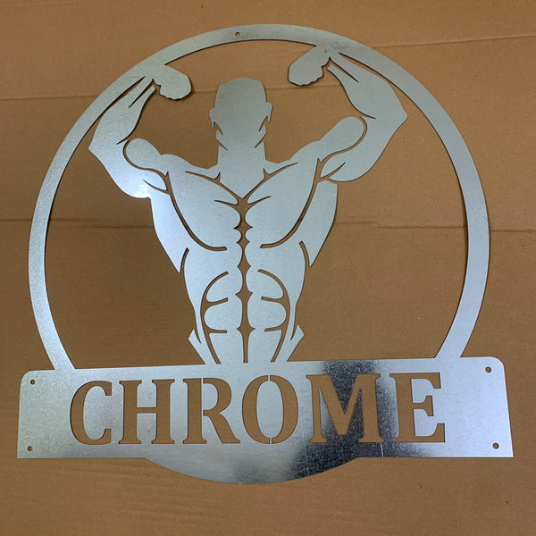 Personalized Bodybuilding Metal Wall Art, Custom Bodybuilding Metal Name Sign, Bodybuilding Gymer Fitness Metal Wall Decor, Gym Room Weightlifting