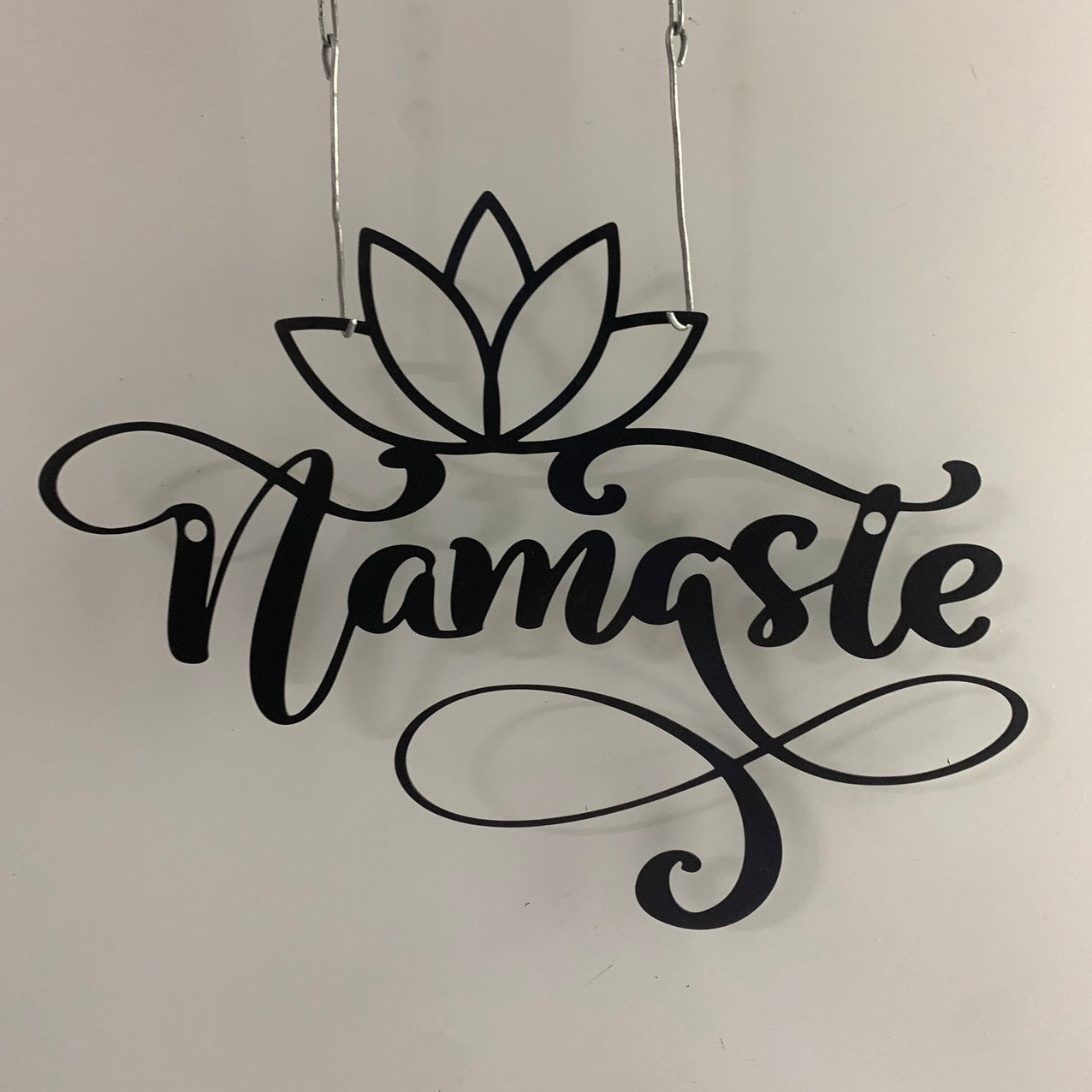 Namaste Metal Wall Art, Metal Lotus Namaste Wall Sign, Meditation Metal Sign, Namaste Yoga Studio Metal Wall Decor, Namaste Lotus Flower Sign