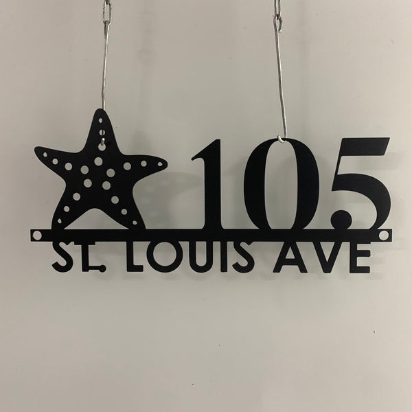 Custom Address Metal Wall Art, Personalized Street House Number Metal Sign, Beach House Metal Sign, Front Porch Metal Wall Hanging
