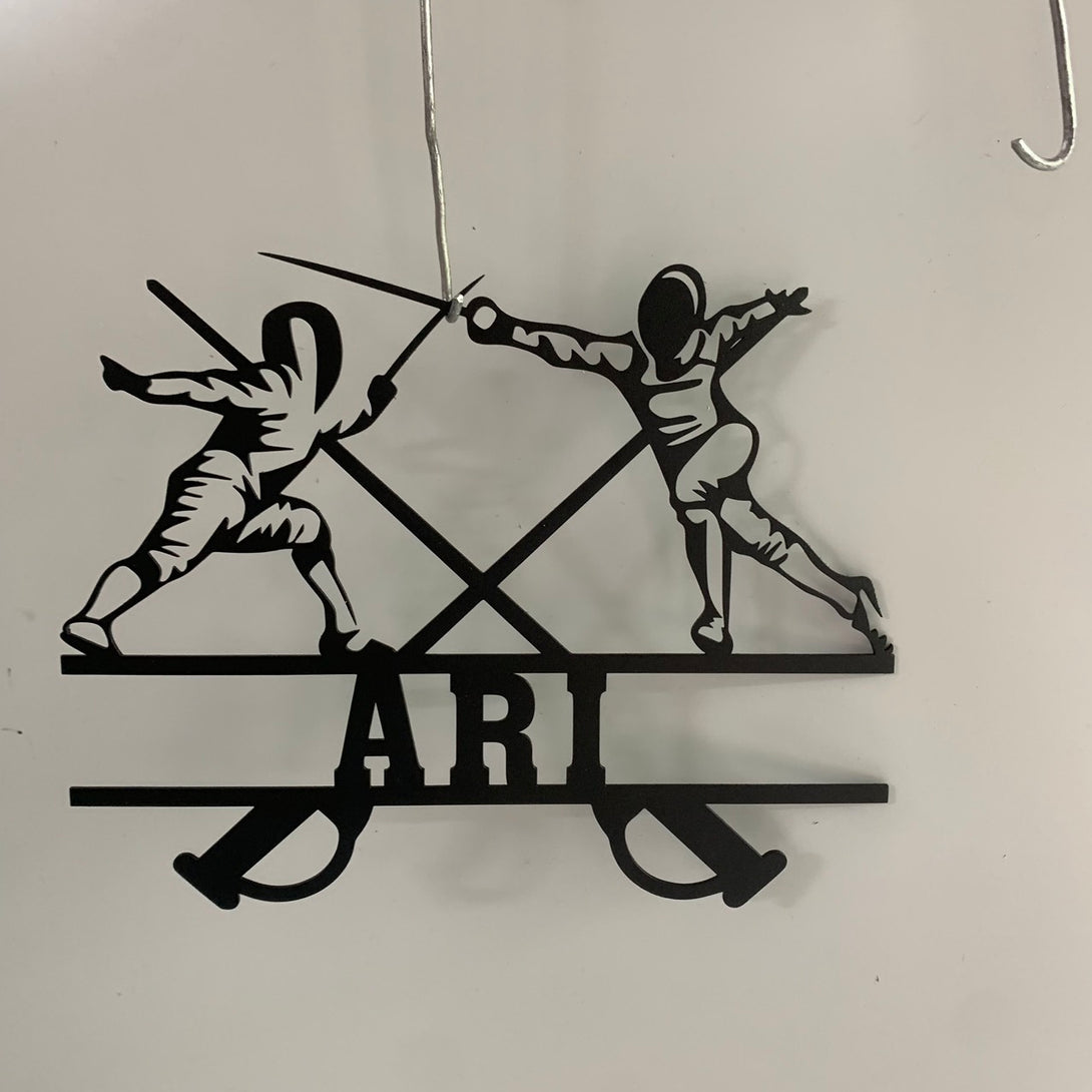 Custom Fencing Metal Wall Art, Persoanlized Fencer Metal Name Sign, Fencing Sports Metal Sign, Fencing Team Sign, Fence Combat Sport Wall Sign