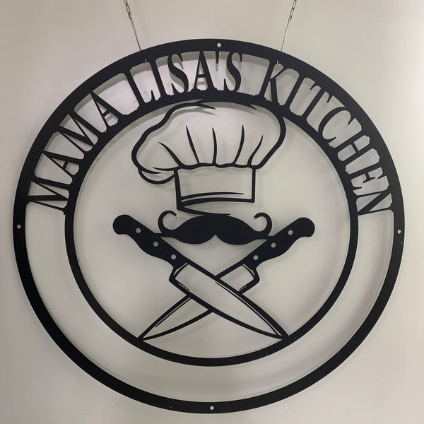 Personalized Master Chef Metal Wall Art, Custom Master Chef Metal Name Sign, Chef Hat Knife Metal Kitchen Wall Decor, Chef Metal Sign