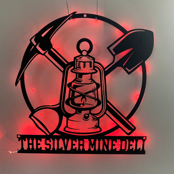 Custom Coal Mining Metal Wall Art With Led Light, Personalized Coal Miner Metal Name Sign, Coal Mining Man Cave Metal Wall Led Decor