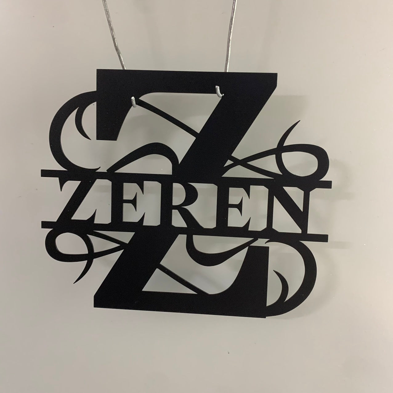 Personalized Split Initial Letter Metal Monogram Sign, Custom Metal Family Name Wall Art, Split Letter Last Name Metal Wall Sign Decor