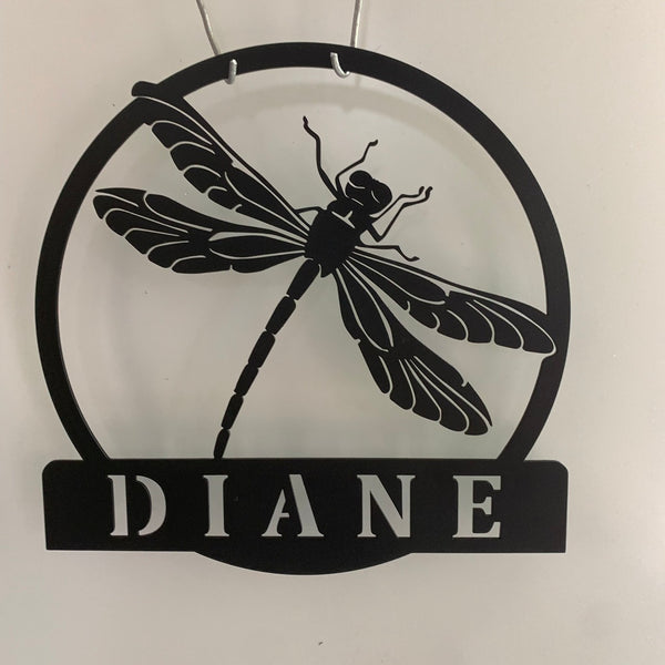 Personalized Name Dragonfly Metal Wall Art, Custom Dragonfly Family Name Metal Sign, Dragonfly Laser Cut Metal Sign, Dragonfly Metal Wall Hanging