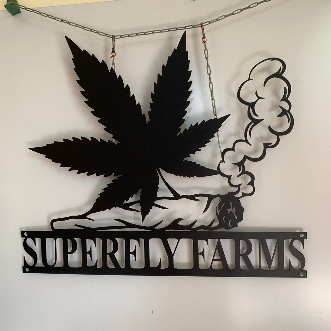 Personalized Weed Metal Wall Art, Custom Cannabis Metal Name Sign, Custom Marijuana Sign Decoration, Culture Smoking Cigarette Metal Wall Art