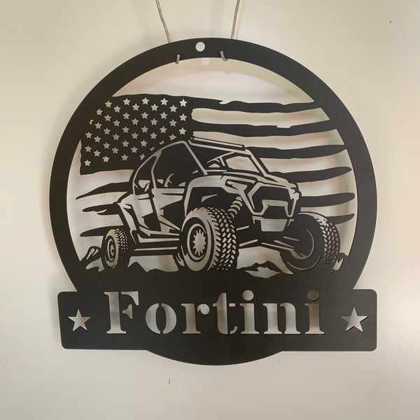Custom Us Utv Monogram Metal Sign Art, Personalized All-terrain Vehicle Metal Name Sign, Us Flag Quad Dirt Bike Metal Wall Art Decor