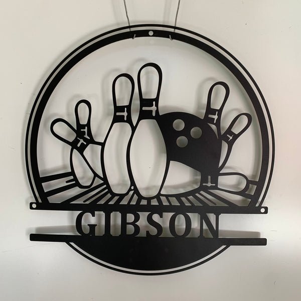 Personalized Bowling Metal Wall Art, Custom Bowling Player Metal Name Sign, Bowling Strike Metal Sign, Bowling Game Zone Metal Wall Hanging Sign