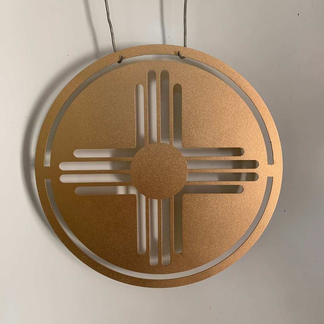 Zia Sun Metal Wall Hanging, New Mexico Zia Sun Metal Sign, Southwestern Zia Metal Wall Art, South West Themed Metal Sign