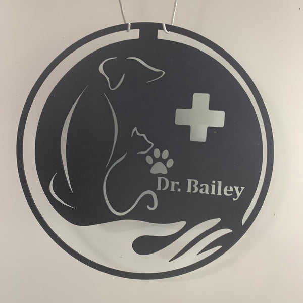 Custom Veterinarian Doctor Metal Name Sign, Vet Tech Metal Wall Decor, Veterinarian Office Metal Name Sign, Veterinary Clinic Metal Sign