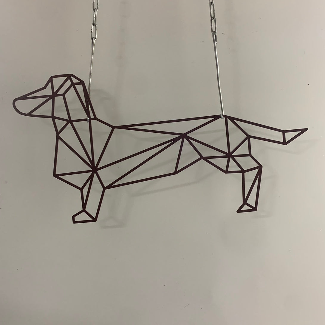 Geometric Dachshund Metal Wall Art, Geometric Dog Metal Wall Decor, Geometric Dog Wall Hanging, Geometric Wall Art Pet Room Metal Sign