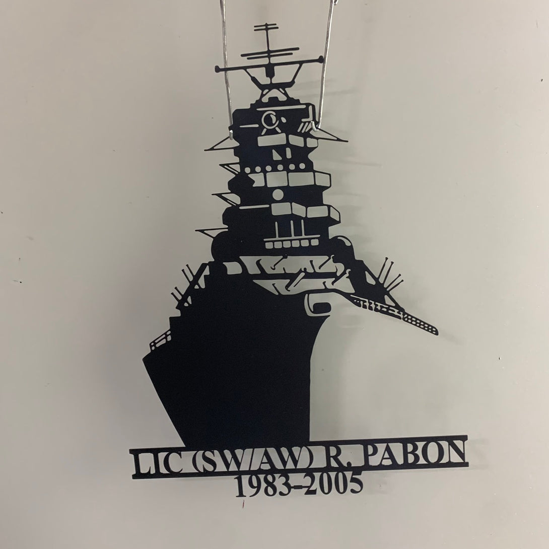 Personalized American Battleship Metal Name Sign, Custom Military Veteran Battleship Wall Sign, Us Destroyer Navy Cruiser Metal Wall Art