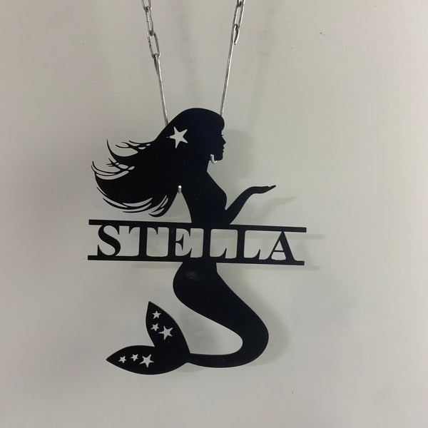 Custom Mermaid Metal Wall Art, Mermaid Metal Name Sign, Ocean Mermaid Wall Decor, Personalized Mermaid Beach House Metal Sign