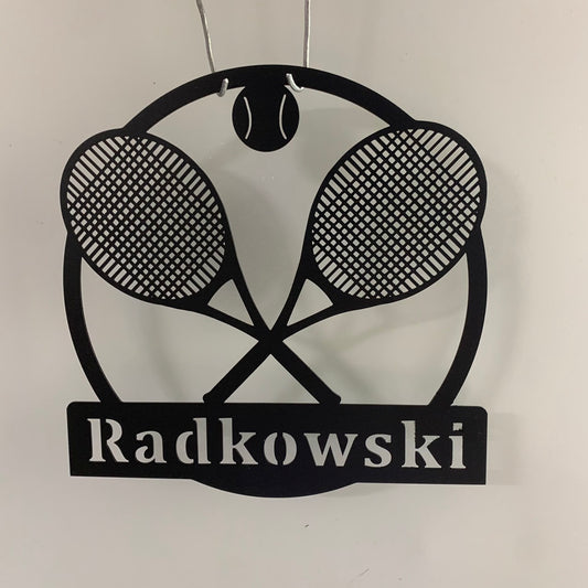 Personalized Tennis Player Metal Name Sign, Custom Tennis Monogram Metal Wall Art, Tennis Racket Ball Metal Sign,tennis Courts Metal Wall Decor