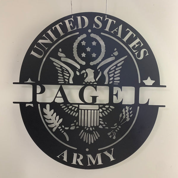 Custom Us Army Logo Metal Wall Decor, Eagle Metal Wall Art, American Pride Personalized Name Sign, Usa Eagle Metal Home Decor