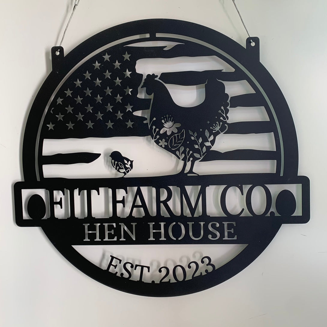 Personalized Us Chicken Coop Metal Farm Sign, Customize Hen House Metal Sign, Poultry Barn House Metal Sign, Chicken Farm Metal Decor
