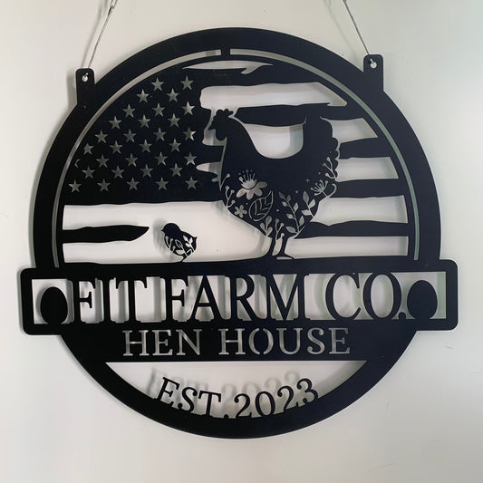 Personalized Us Chicken Coop Metal Farm Sign, Customize Hen House Metal Sign, Poultry Barn House Metal Sign, Chicken Farm Metal Decor