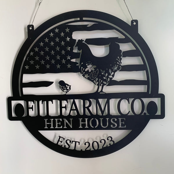 Personalized Us Chicken Coop Metal Farm Sign, Customize Hen House Metal Sign, Poultry Barn House Metal Sign, Chicken Farm Metal Decor
