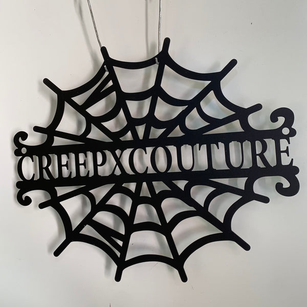 Custom Spider Web Metal Wall Art, Personalized Spider Web Metal Name Sign, Halloween Spider Web Kid Room Nursery Metal Wall Decor