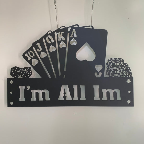 Custom Poker Cards Metal Wall Art, Personalized Casino Club Metal Sign, Custom Gamer Name Poker Cards Metal Sign, Game Zone Metal Wall Decor