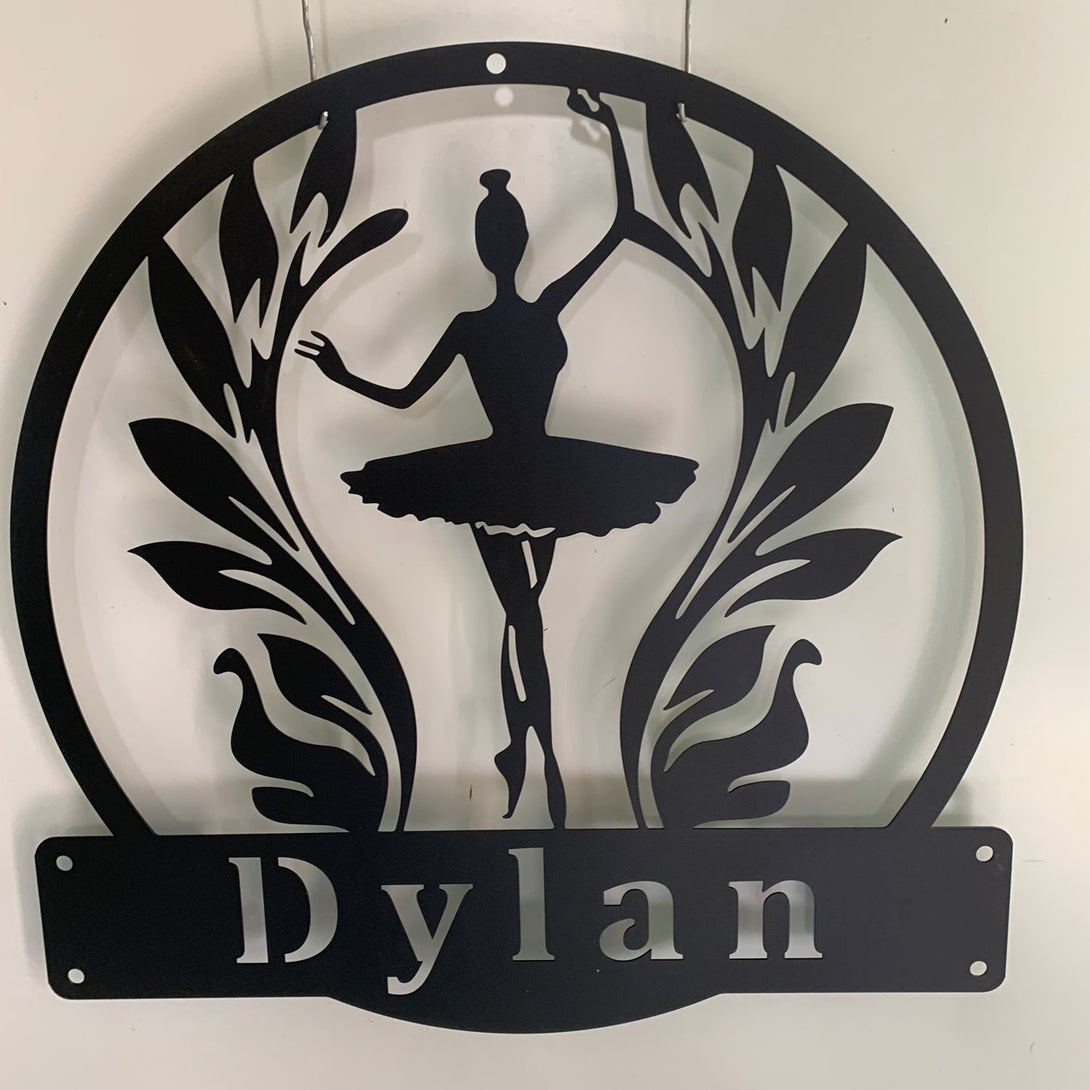 Ballet Dance Monogram Metal Wall Art, Custom Ballet Girl Metal Name Sign, Ballet Dance Metal Wall Decor, Ballet Metal Wall Hanging